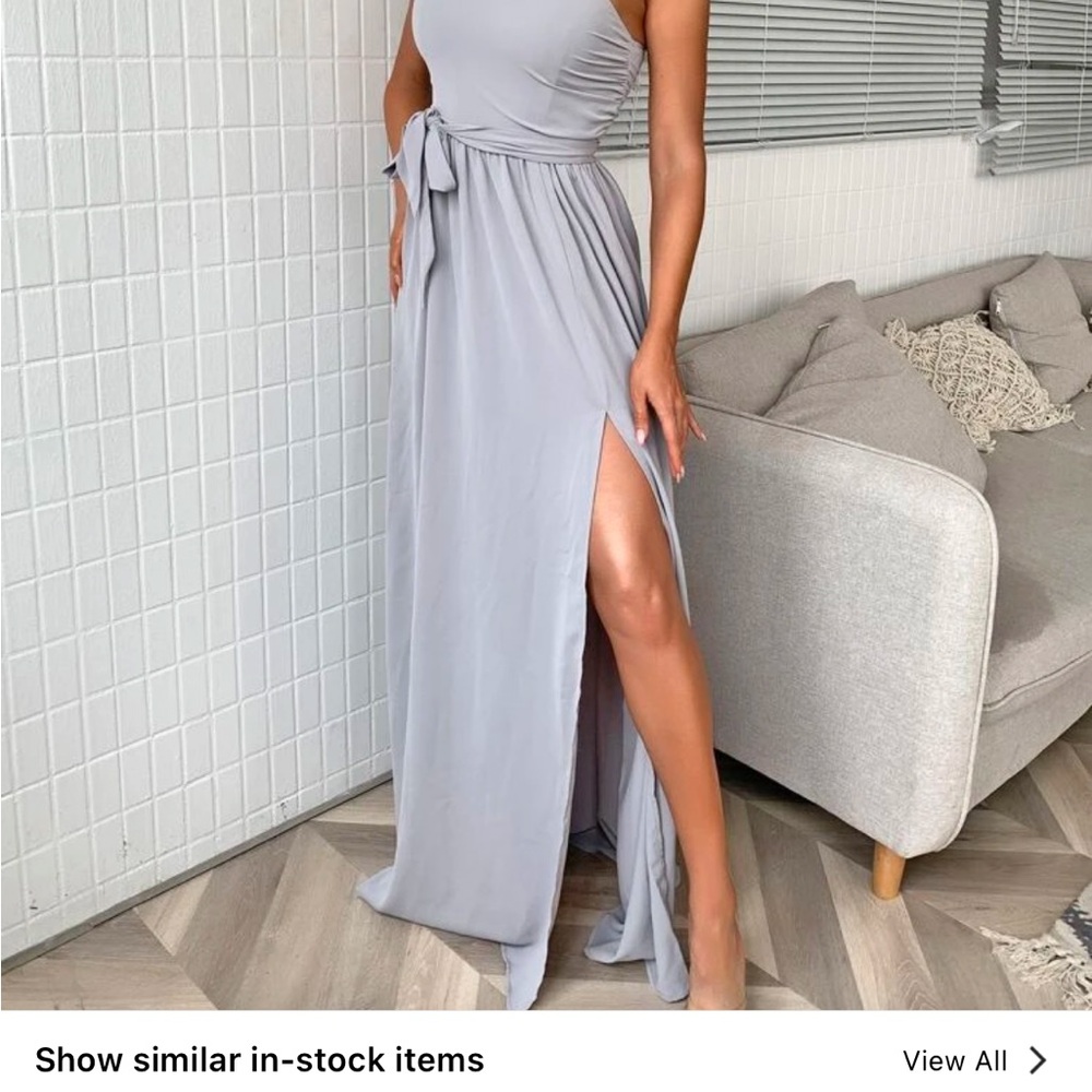 SHEIN prom or wedding guest dress. Light grey, size large - Picture 3 of 11